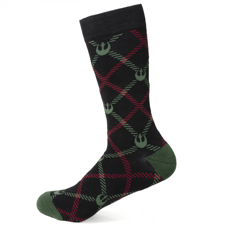 Star Wars Rebel Logo Plaid Dress Socks Image 1