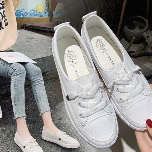 board shoes leather surface small white shoes womens Korean version versatile Instagram womens shoes Image 2