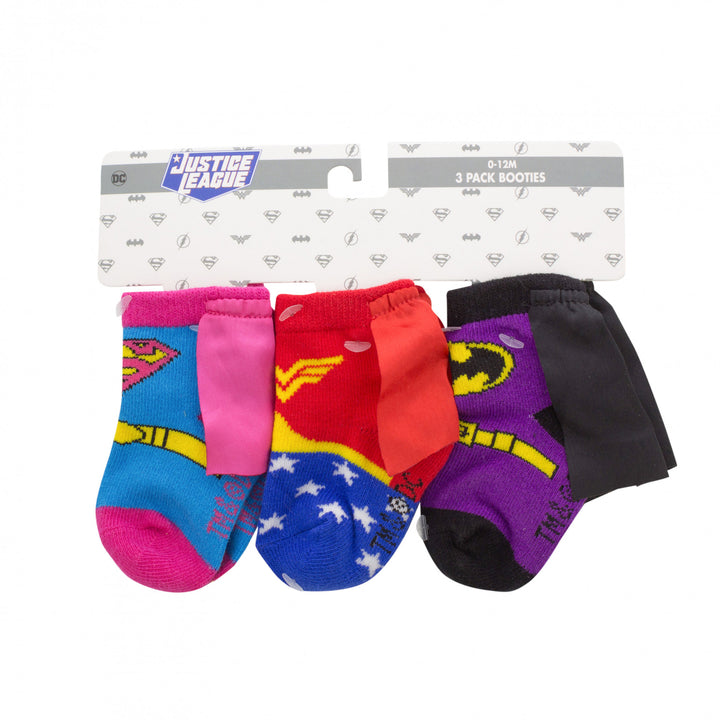 DC Super Heroes 3-Pack Infant Booties with Capes Image 3