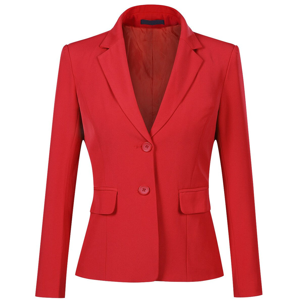 Womens Casual Long Sleeve Button Slim Work Office Blazer Jacket Image 2