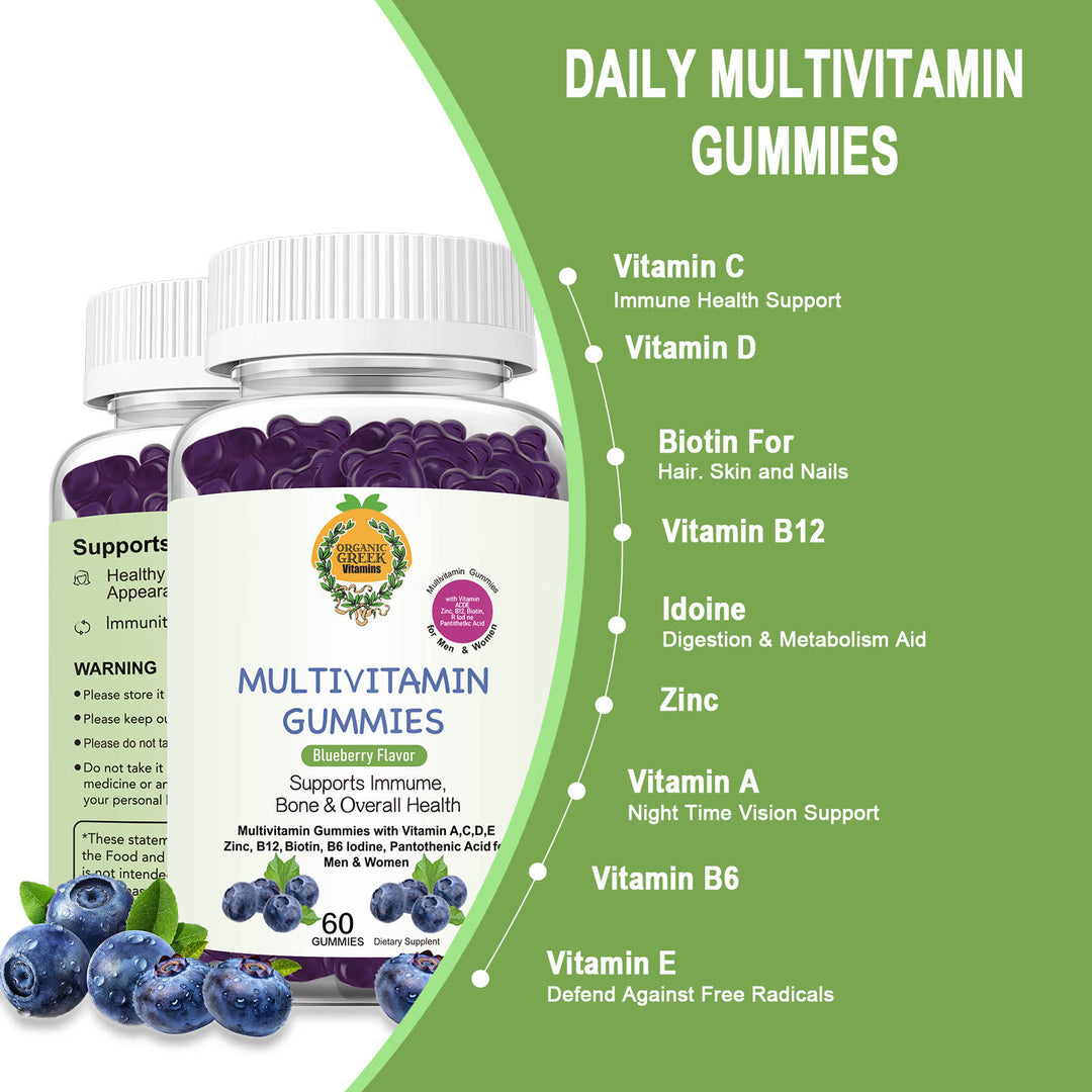 Premium Natural Plant Base Multivitamin Gummies Whole Food Supplement By Organic Greek Image 2
