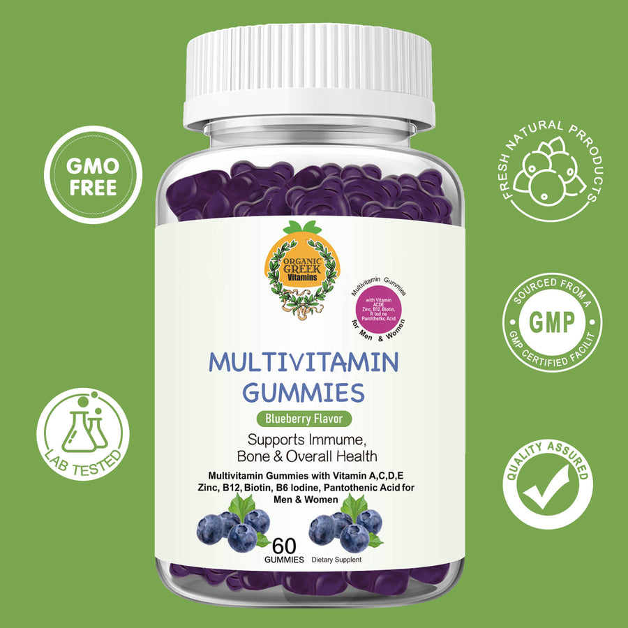 Premium Natural Plant Base Multivitamin Gummies Whole Food Supplement By Organic Greek Image 1