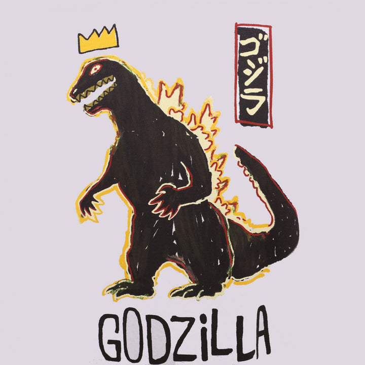 Godzilla Doodle with Crown Front and Back Print T-Shirt Image 4