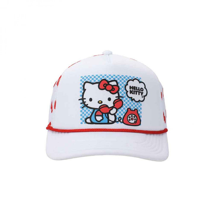 Hello Kitty on Dial Phone Printed Mesh Trucker Hat Image 2