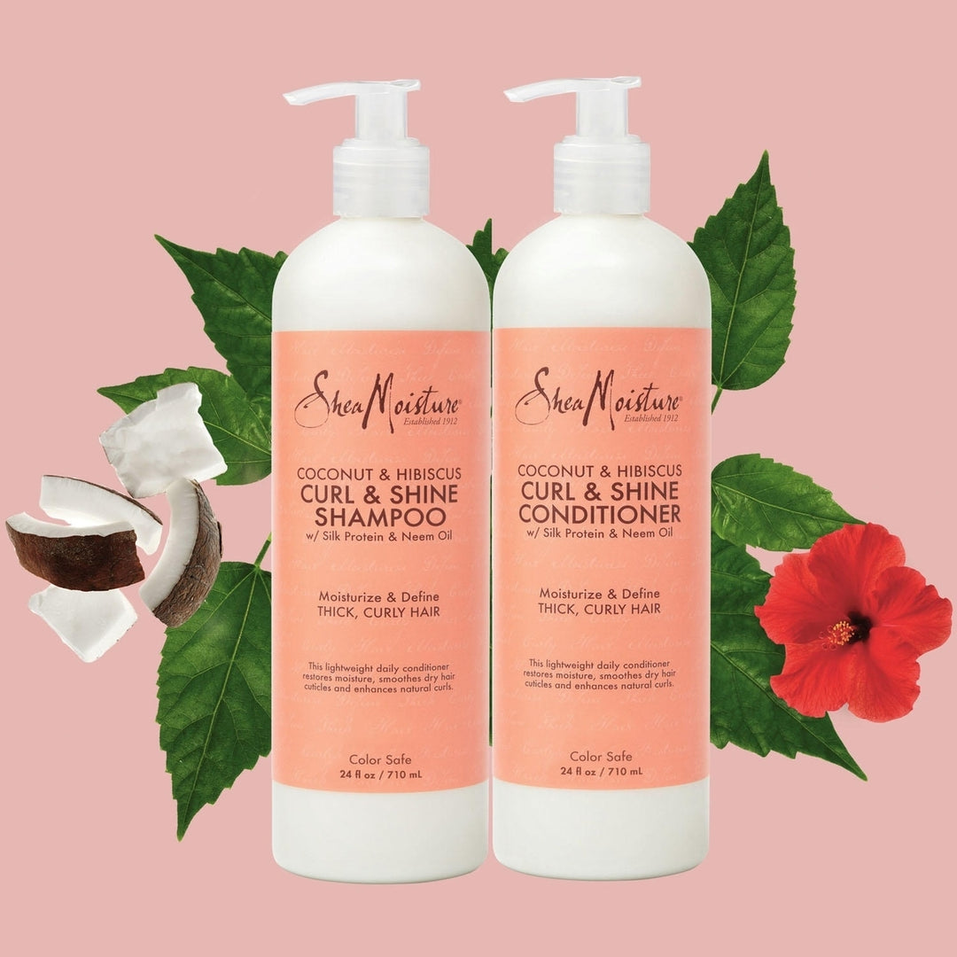 Shea Moisture Coconut and Hibiscus Shampoo and Conditioner 24 Fluid Ounce (2 Pack) Image 4