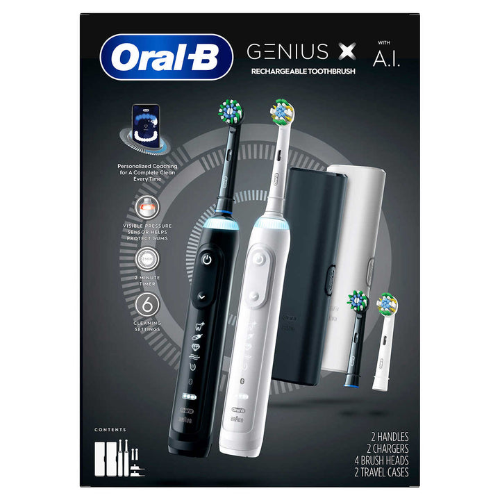 Oral-B Genius X Rechargeable Electric Toothbrush 2 Pack Image 2