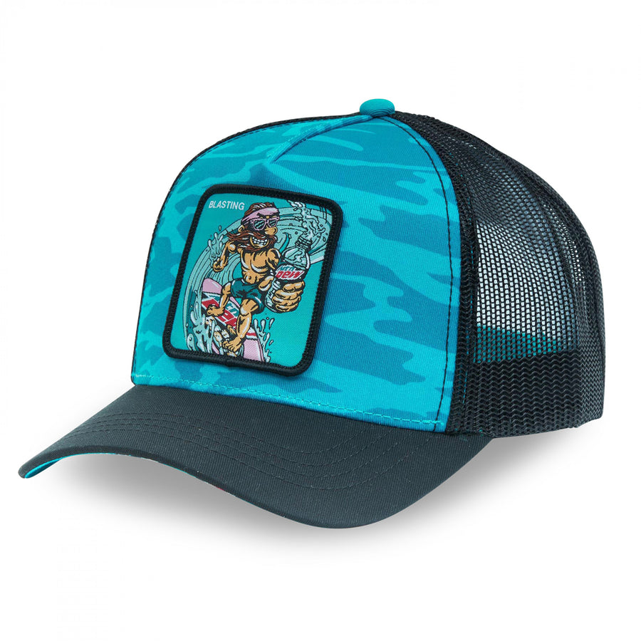 Mountain Dew Baja Blast Surfing Trucker Hat Image 1