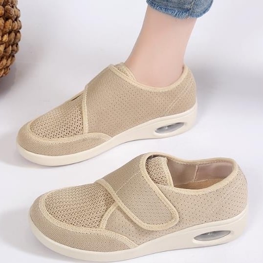 Moms Shoes Mesh Breathable Casual Shoes Fashion Air Cushioned Wedge Heels Comfortable Walking Shoes Large Image 4