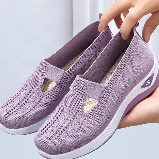 Shoes for middle-aged and elderly women breathable and comfortable in summer single shoes with soft soles casual and one Image 1