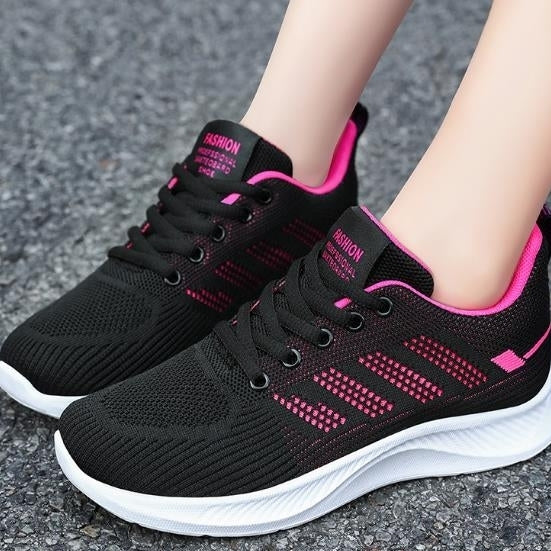 Womens shoes sports shoes breathable casual soft sole single shoes autumn flying woven mesh shoes student running shoes Image 2