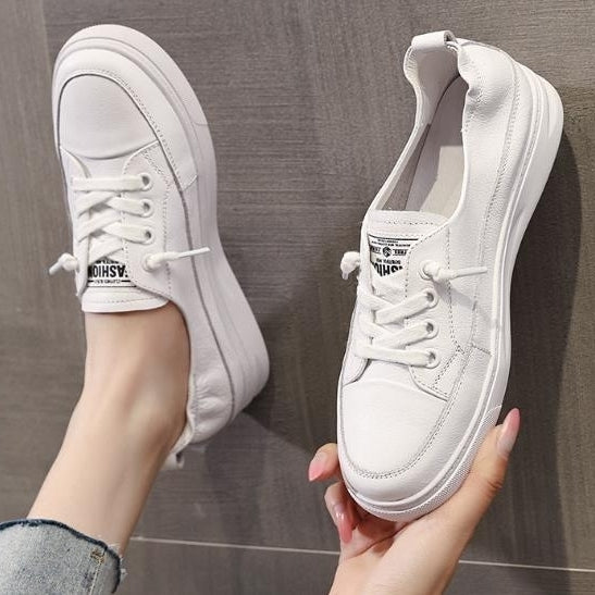 Soft sole top layer cowhide small white shoes for womens spring and autumn comfortable breathable genuine leather Image 3