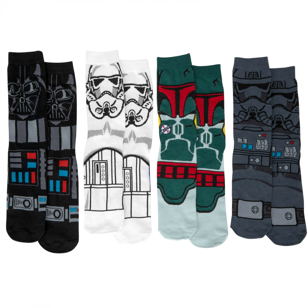 Star Wars Character Print 4-Pack Crew Socks in Gift Box Image 1