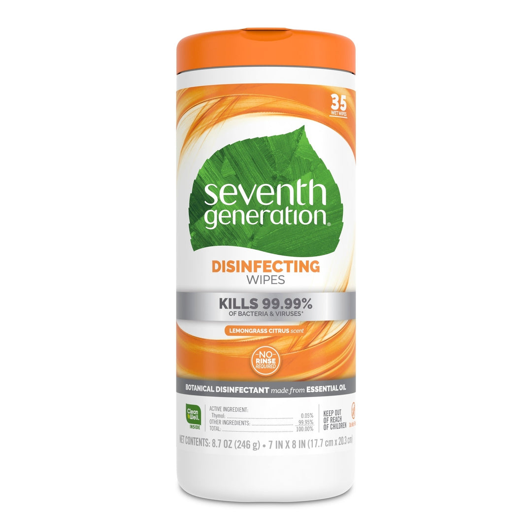 Seventh Generation Lemongrass Thyme Scent Disinfecting Wipes 35ct Image 1