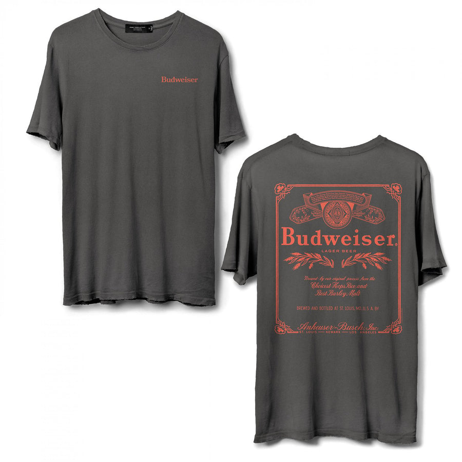 Budweiser Classic Logo Vintage Front and Back T-Shirt by Junk Food Image 1