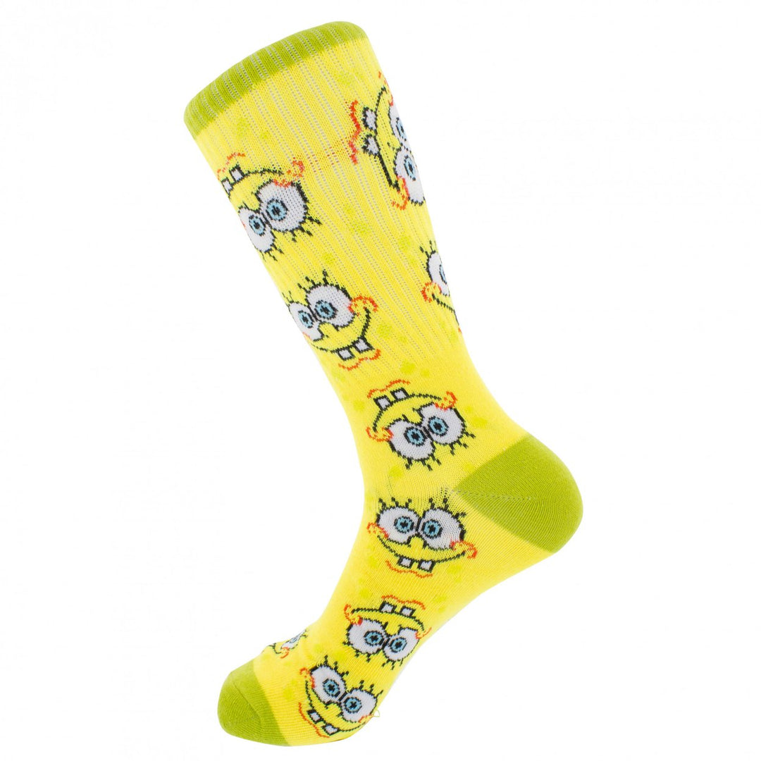 SpongeBob SquarePants Face Collage Crew Socks Image 2