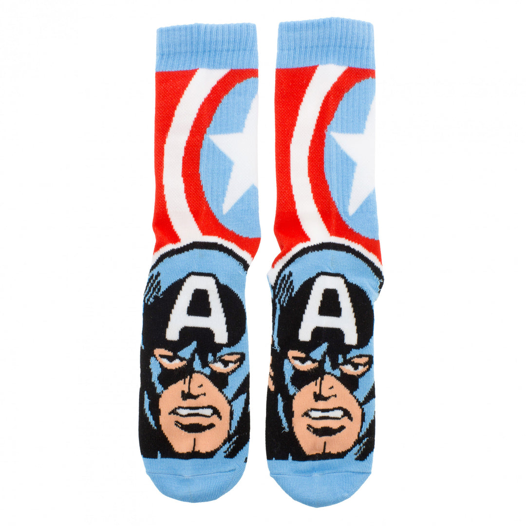 Captain America Shield Emblem Crew Socks Image 4
