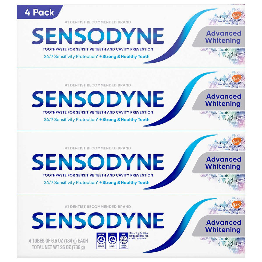 Sensodyne Advanced Whitening Toothpaste 6.5 Ounce (4 Count) Image 1