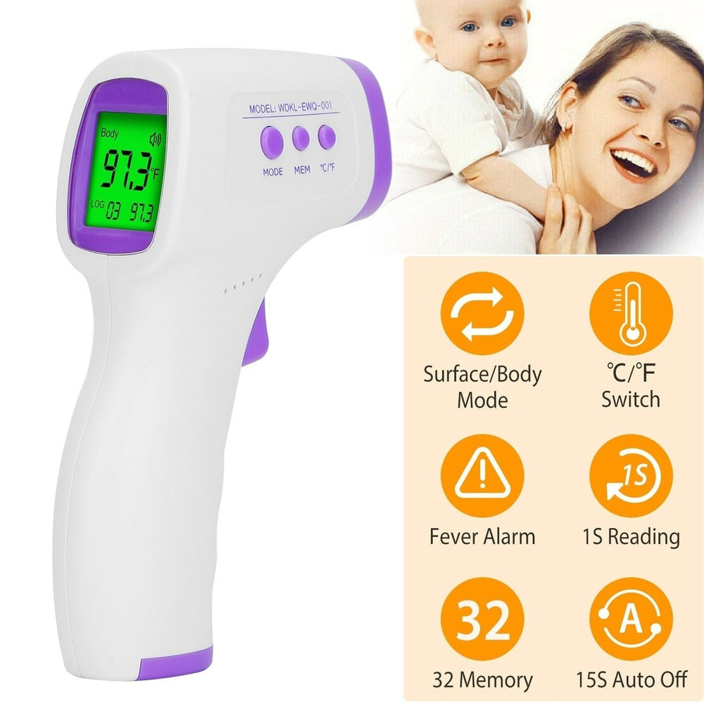 Digital Infrared Thermometer Non-contact Forehead Body Thermometer Surface Room Instant Accurate Reading Image 2