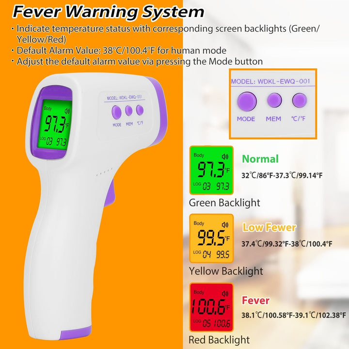 Digital Infrared Thermometer Non-contact Forehead Body Thermometer Surface Room Instant Accurate Reading Image 3