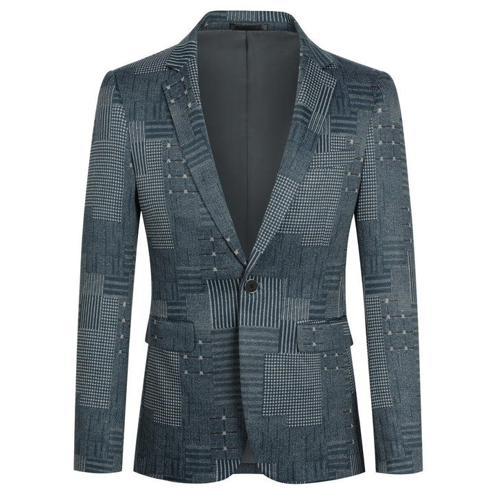 Boys One-Button Stylish Stitching Casual Suit Jacket Image 1