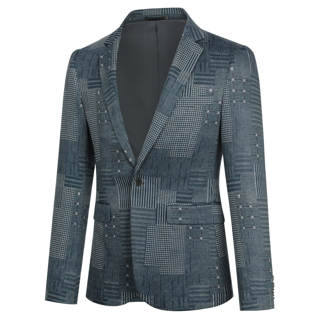 Boys One-Button Stylish Stitching Casual Suit Jacket Image 2