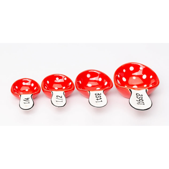 Ceramic Mushroom Measuring Spoons Set of 4 Gift for Bakers Moms Image 4