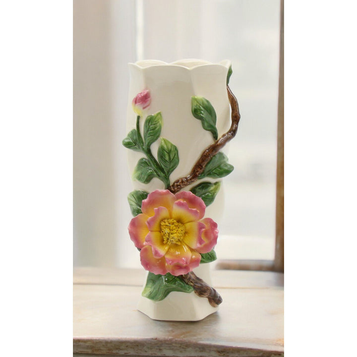 Ceramic Rose Flower Vase 8 Inch  or Her Elegant Design Image 1