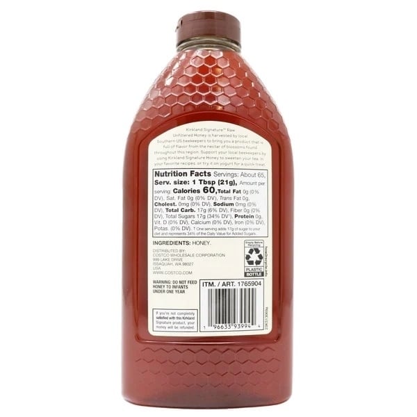 Kirkland Signature Southern US Raw Unfiltered Honey 48 Ounce Image 2