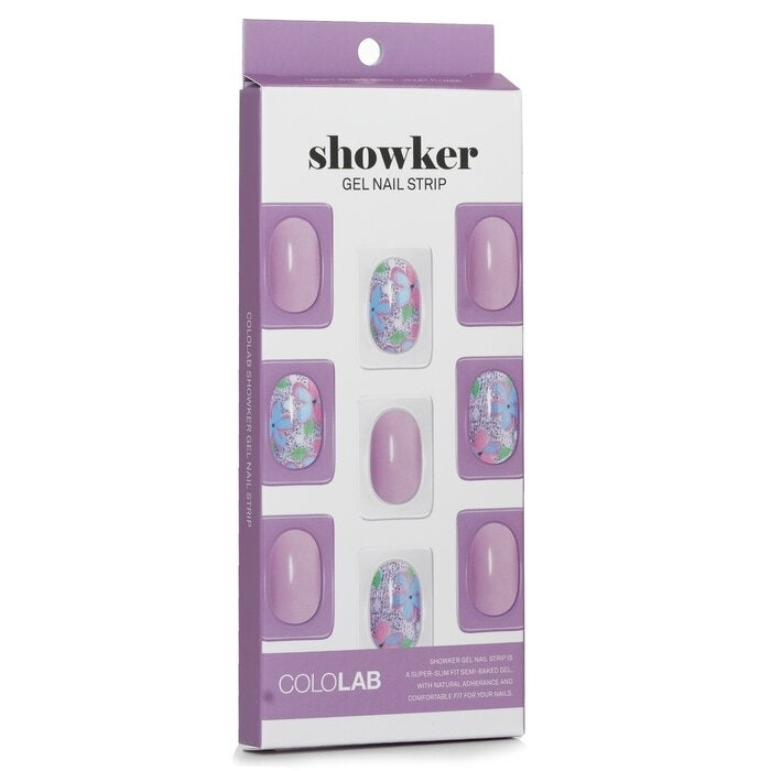 Cololab - Showker Gel Nail Strip  CSA311 Violet Flower(1pcs) Image 1