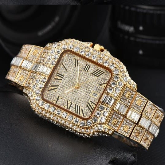 Shi Watch Square Fashion Trend Diamond Watch Three Pointer Quartz Watch Image 2