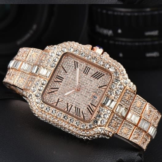 Shi Watch Square Fashion Trend Diamond Watch Three Pointer Quartz Watch Image 3