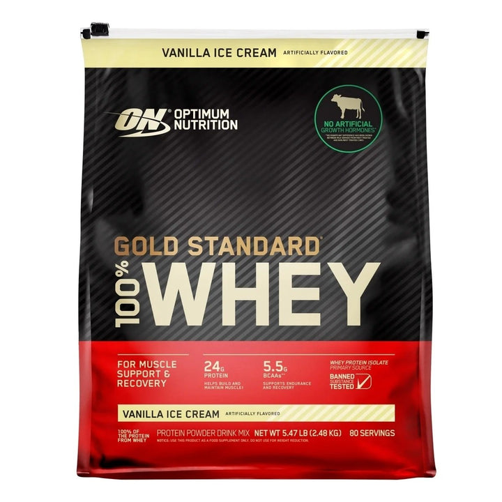 Optimum Nutrition Gold Standard 100% Whey Protein Vanilla Ice Cream 80 Servings Image 1