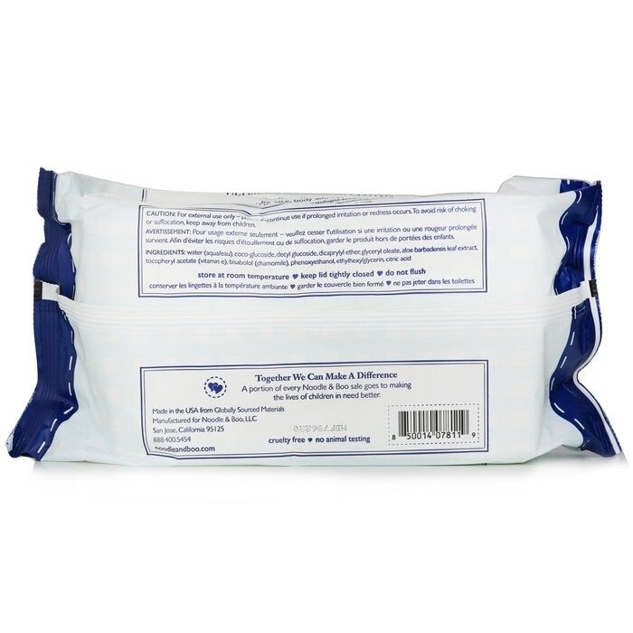 Noodle and Boo - Ultimate Cleansing Cloths (Fragrance Free) - For Face Body and Bottom - 7"x 8" 811(72cloths) Image 3