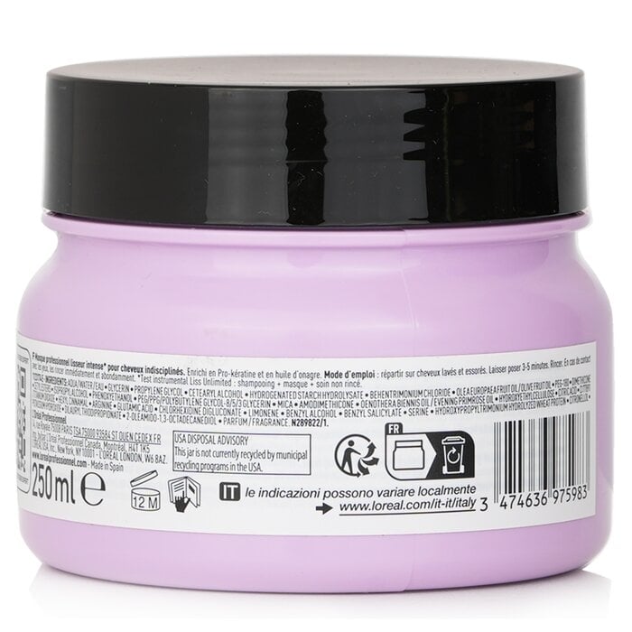 LOreal - Serie Expert - Liss Unlimited Professional Hairmask For Unruly Hair(250ml/8.5oz) Image 1