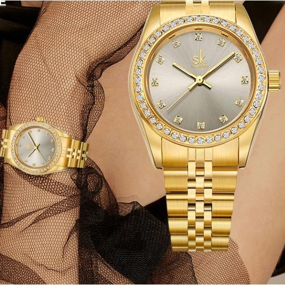 Womens Watch Womens Steel Band Watch Business Luxury Fashion Waterproof Diamond Set Quartz Watch Image 1