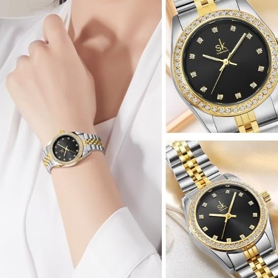 Womens Watch Womens Steel Band Watch Business Luxury Fashion Waterproof Diamond Set Quartz Watch Image 2