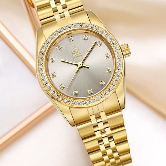 Womens Watch Womens Steel Band Watch Business Luxury Fashion Waterproof Diamond Set Quartz Watch Image 3