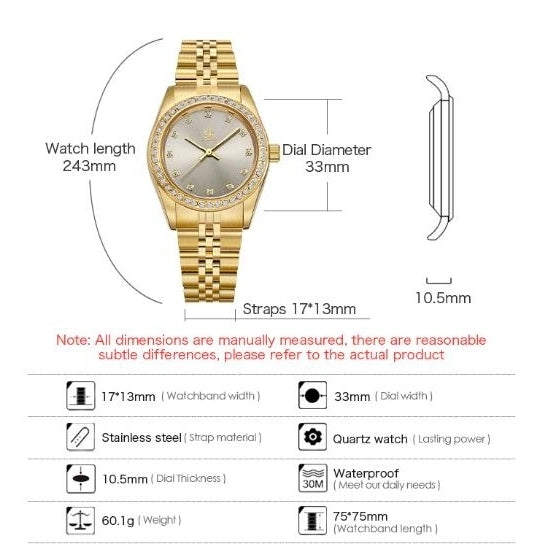 Womens Watch Womens Steel Band Watch Business Luxury Fashion Waterproof Diamond Set Quartz Watch Image 4