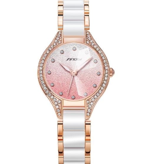 Womens watch womens name watch with diamond inlay gradient glitter powder watch quartz watch Image 4