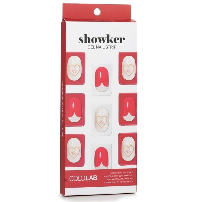 Cololab - Showker Gel Nail Strip  CSA511 Red Heart(1pcs) Image 1