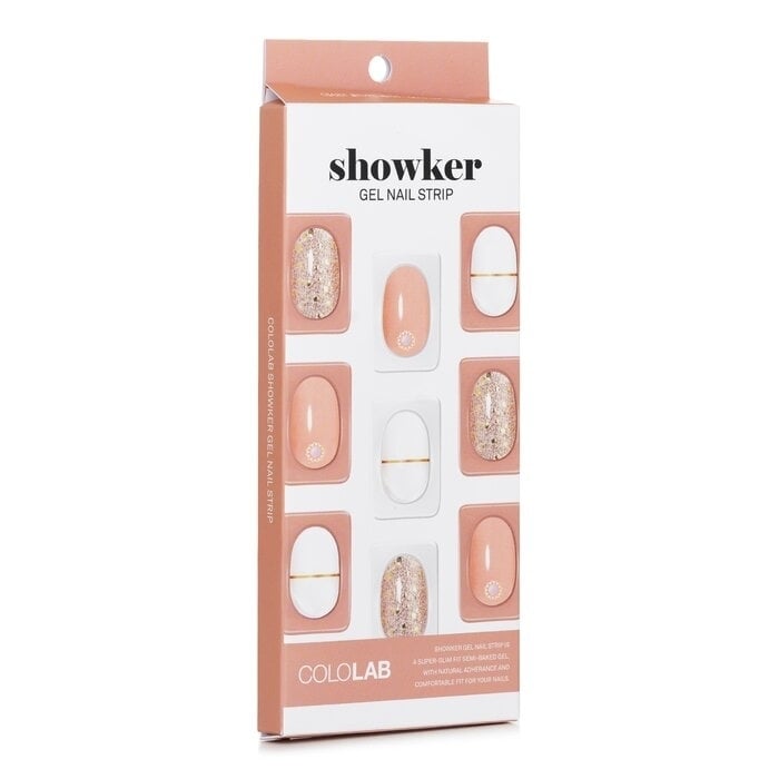 Cololab - Showker Gel Nail Strip  CSA201 Gold Line Beige(1pcs) Image 1