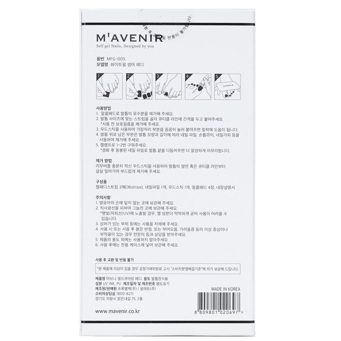 Mavenir - Nail Sticker (Assorted Colour) -  White Pearl Summer Pedi(36pcs) Image 3
