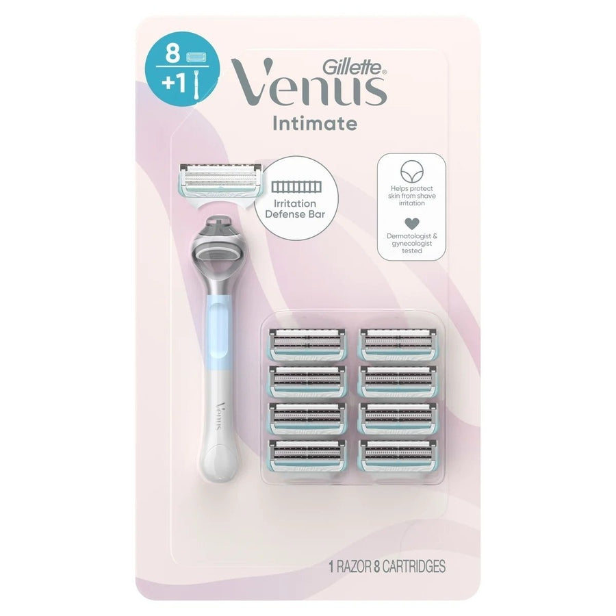 Gillette Venus Female Intimate Grooming Razor 1 Handle + 8 Cartridges Image 1