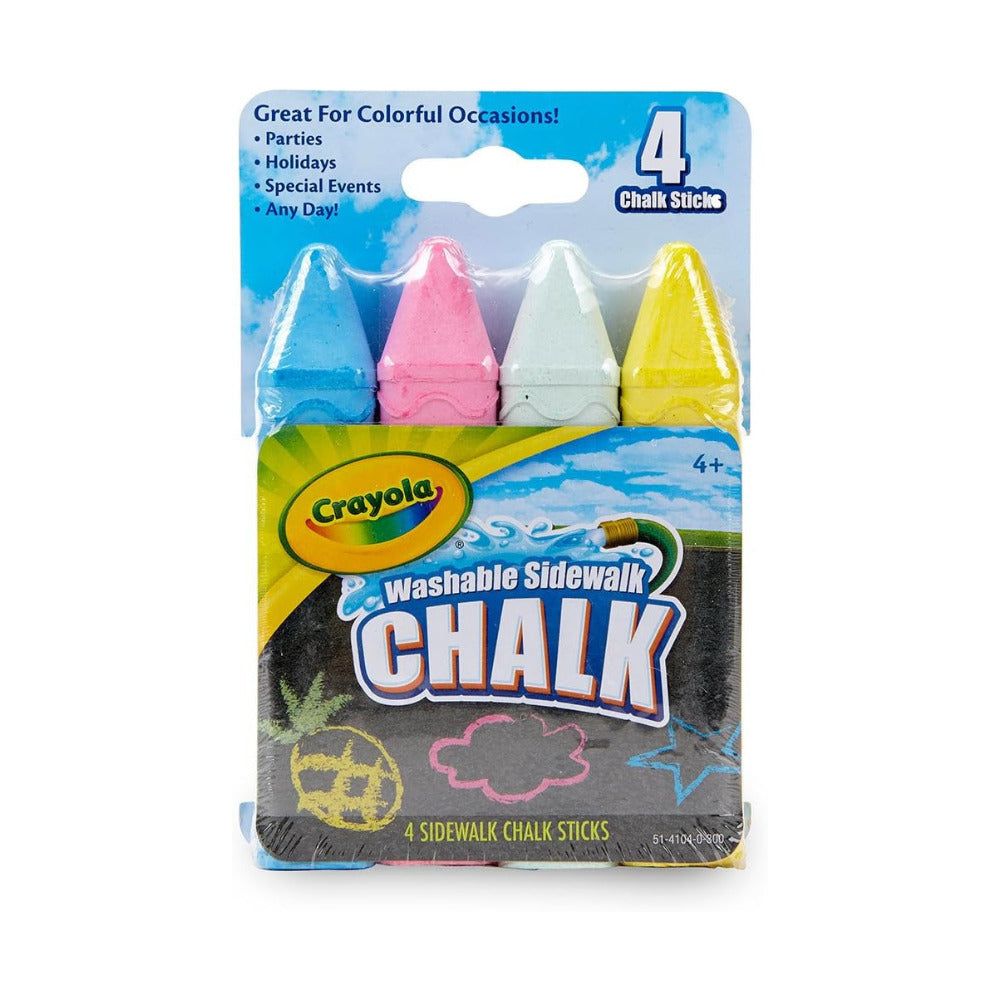 4-Pack Sidewalk Chalk Non-Toxic Washable Vibrant Colors Outdoor Activity Image 2