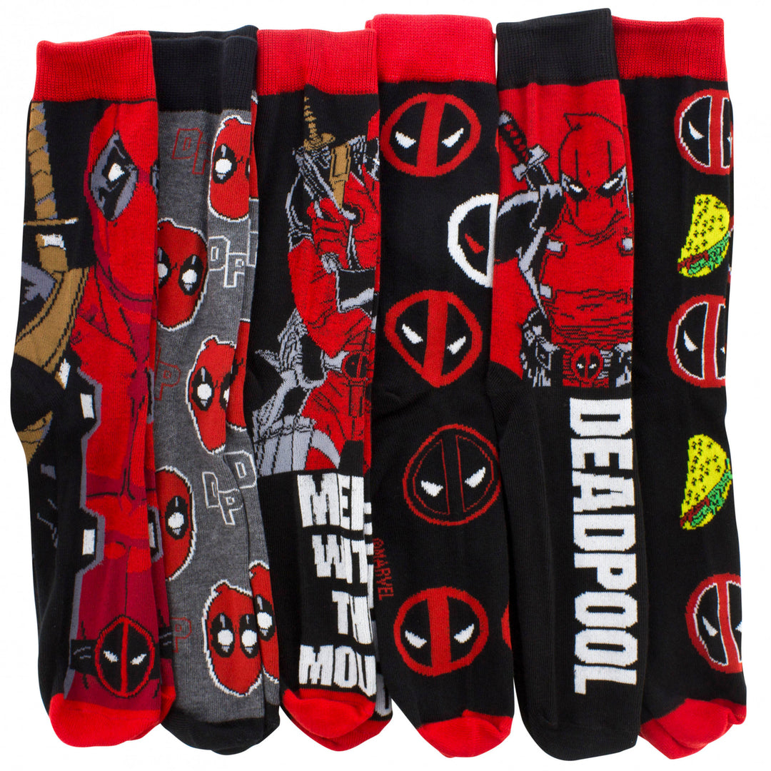 Deadpool Merc with The Mouth 6-Pack Crew Socks Set Image 1