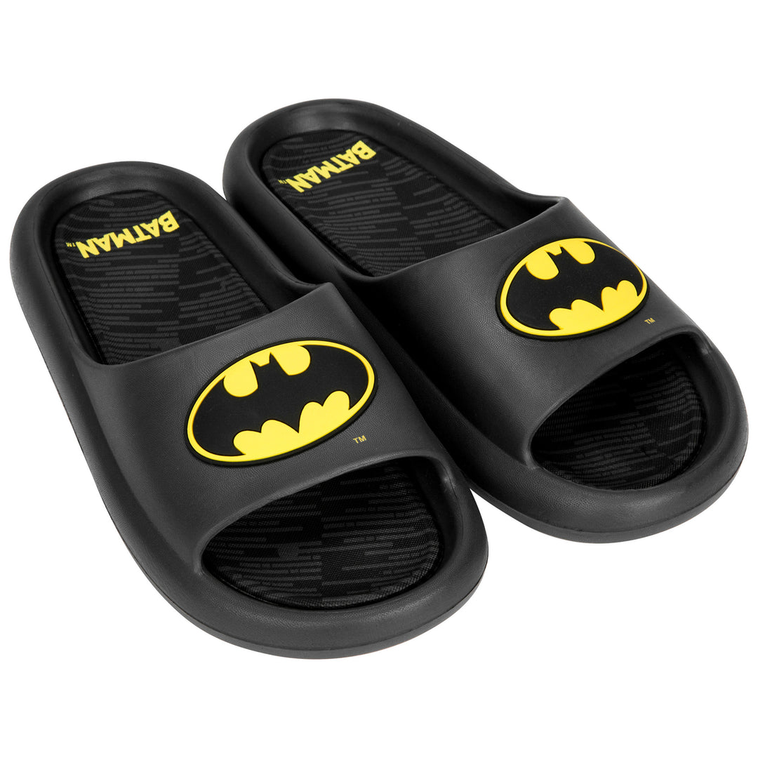 Batman Logo Mens Cloud Comfort Foam Slide Sandals Image 3