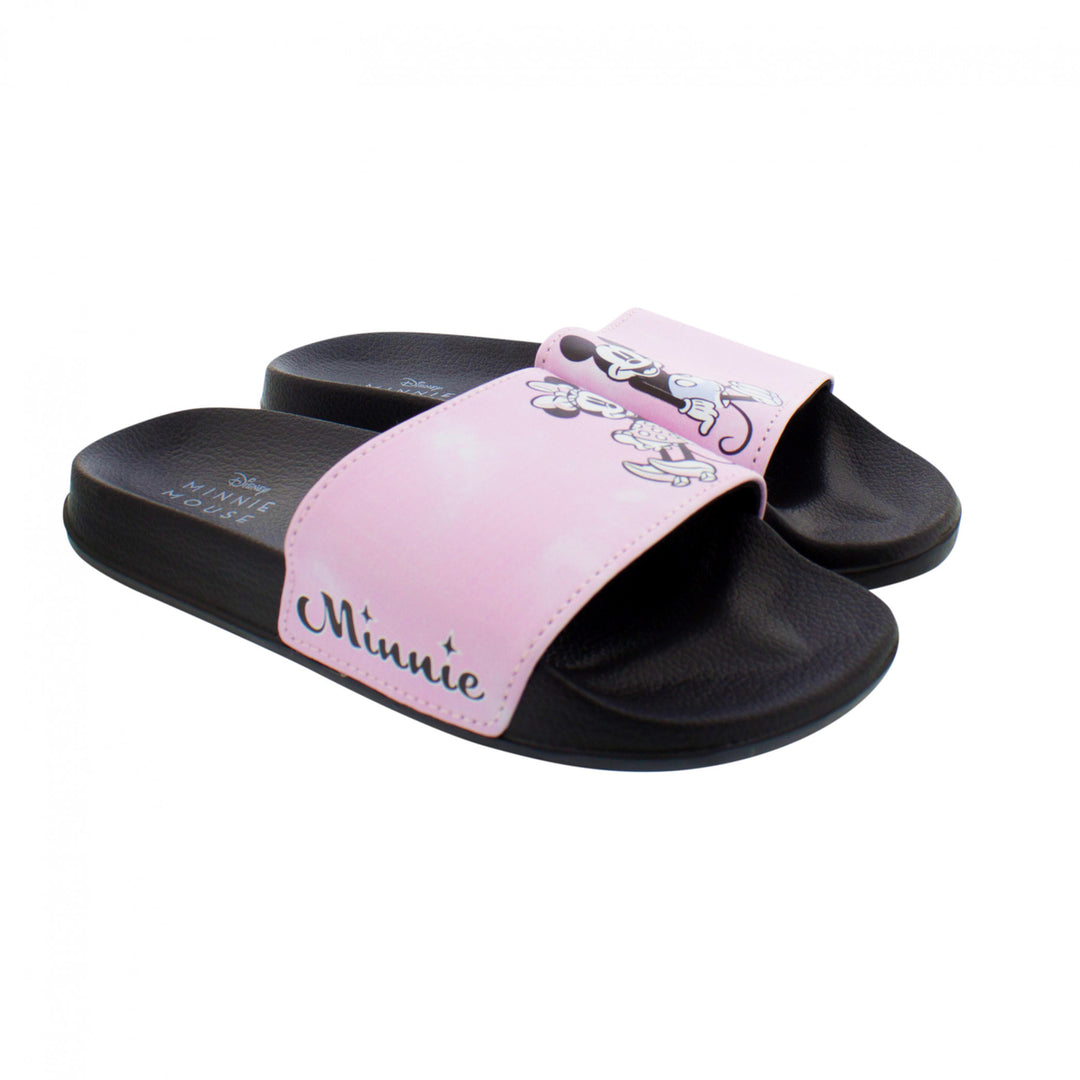 Minnie and Mickey Hanging Out Womens Flip Flop Slide Sandals Image 2