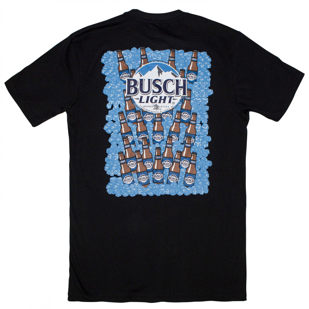 Busch Light On Ice Front and Back Print T-Shirt Image 3