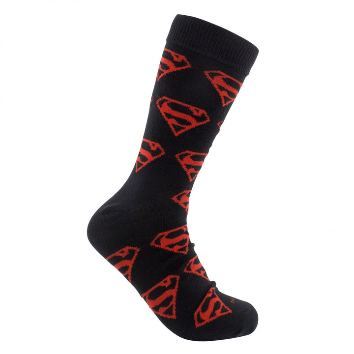 Superman Suit and Superboy Logos 2-Pair Pack of Crew Socks Image 4