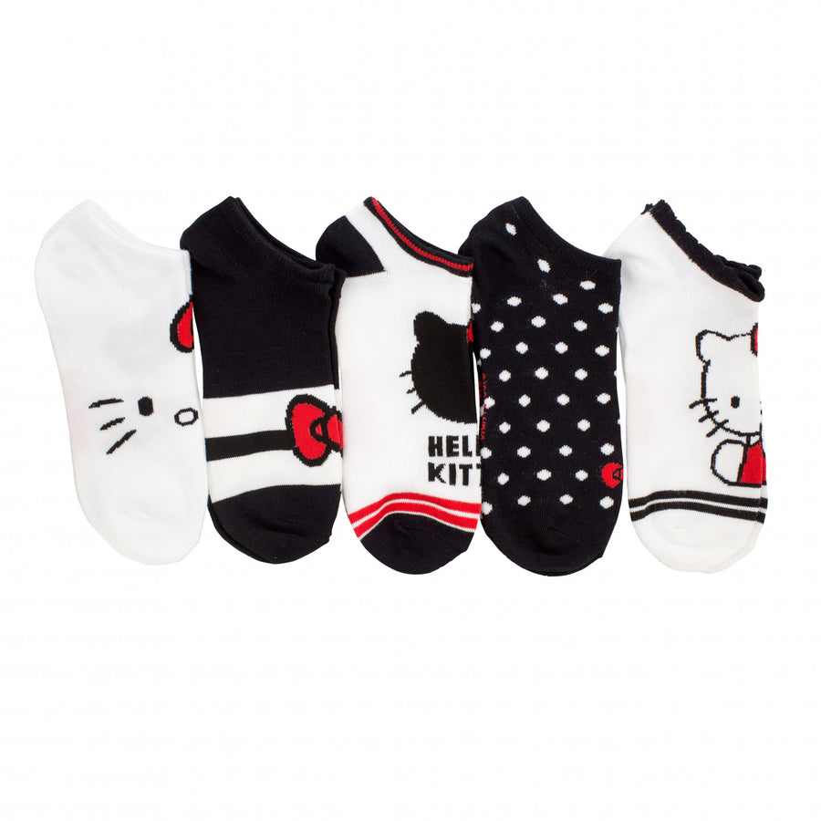 Hello Kitty Polka Dots and Stripes 5-Pack No Show Socks Image 1